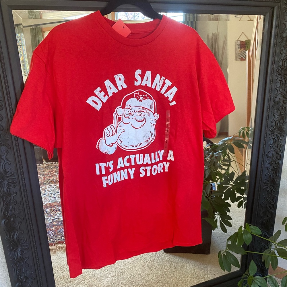 Dear Santa Holiday Tee Shirt L
